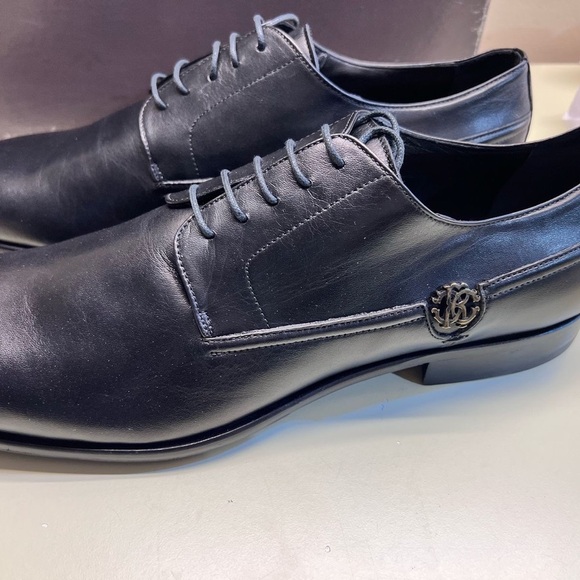 NWT Roberto Cavalli Black Oxford Shoes with Polished Leather Finish - Picture 5 of 11